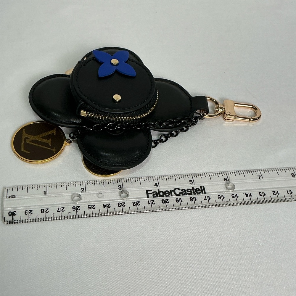 Black & Blue Designer Keychain Bag Charm Coin Purse Air Pods Monogram Canvas LV - Picture 3 of 14
